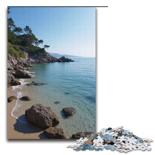 Puzzle für Erwachsene Rocky Beach 1000-teiliges Holzpuzzle für Kinder ab 12 Jahren Lernspielzeug 1000 Teile (38 x 26 cm) von mowenbingpeng