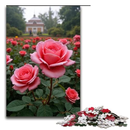 Puzzle für Erwachsene Rose 1000 Teile Holzpuzzle für Erwachsene und Kinder ab 12 Jahren Lernspielzeug 1000 Teile (75 x 50 cm) von mowenbingpeng