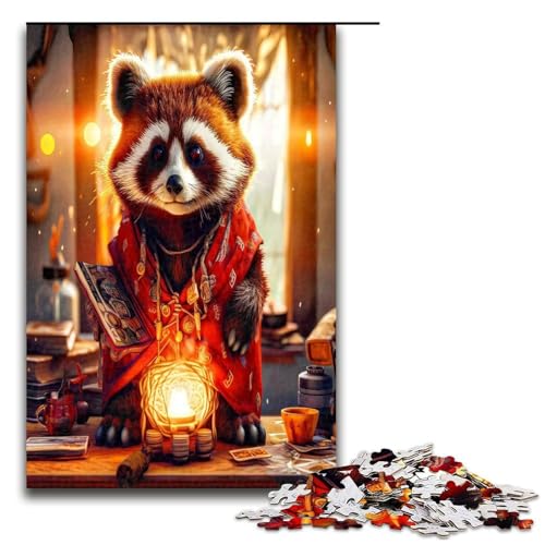 Puzzle für Erwachsene Roter Panda 1000 teiliges Holzpuzzle für Familienspiele 1000 Teile (75 x 50 cm) von mowenbingpeng