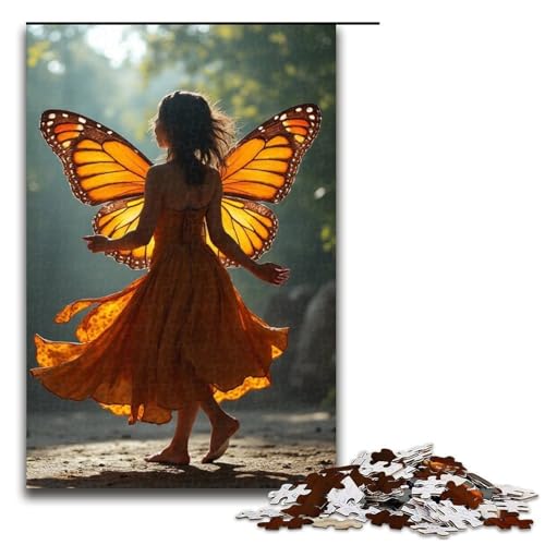 Puzzle für Erwachsene Schmetterlingstanz 1000 Teile Holzpuzzle für Erwachsene und Kinder ab 12 Jahren 1000 Teile (75 x 50 cm) von mowenbingpeng