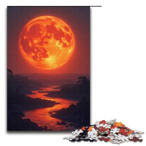 Puzzle für Erwachsene Sonnenuntergangskreis 1000 Teile Holzpuzzle für Kinder ab 12 Jahren Lernspielzeug 1000 Teile (38 x 26 cm) von mowenbingpeng