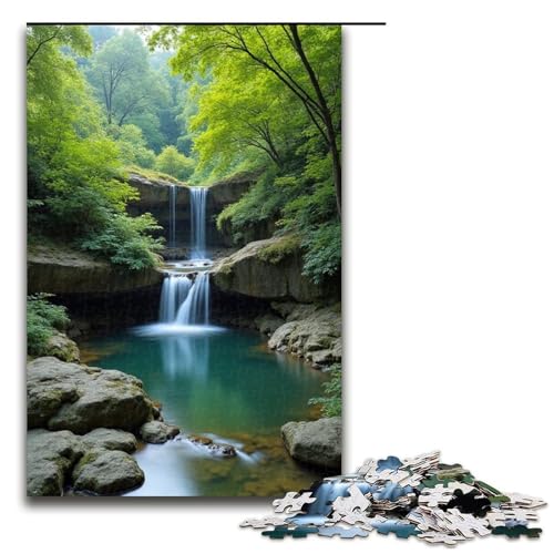 Puzzle für Erwachsene Steingarten und Teich 1000-teiliges Holzpuzzle für Kinder ab 12 Jahren Lernspielzeug 1000 Teile (75 x 50 cm) von mowenbingpeng
