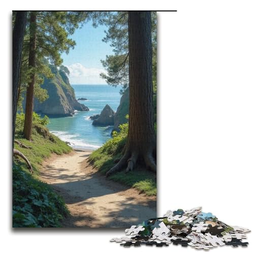 Puzzle für Erwachsene Strand 1000 Teile Holzpuzzle für Erwachsene und Kinder ab 12 Jahren 1000 Teile (38 x 26 cm) von mowenbingpeng