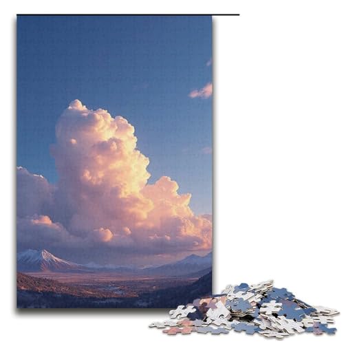 Puzzle für Erwachsene The Sky is The Limit 1000-teiliges Holzpuzzle für Kinder ab 12 Jahren Lernspielzeug 1000 Teile (38 x 26 cm) von mowenbingpeng