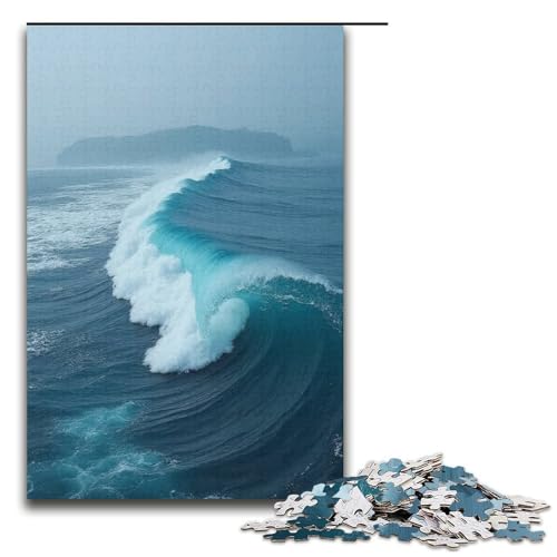 Puzzle für Erwachsene The Waves Roll 1000-teiliges Holzpuzzle für Kinder ab 12 Jahren Lernspielzeug 1000 Teile (38 x 26 cm) von mowenbingpeng