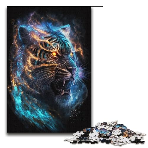 Puzzle für Erwachsene Tiger 1000 Teile Holzpuzzle für Erwachsene und Kinder ab 12 Jahren 1000 Teile (38 x 26 cm) von mowenbingpeng