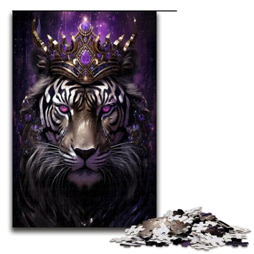 Puzzle für Erwachsene Tiger 1000 Teile Holzpuzzle für Kinder ab 12 Jahren Heimdekoration 1000 Teile (75 x 50 cm) von mowenbingpeng