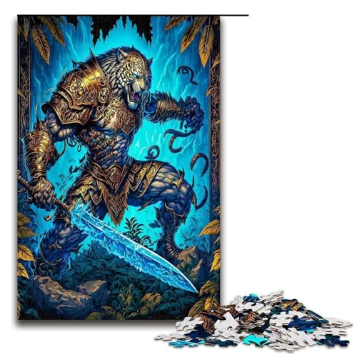 Puzzle für Erwachsene Tiger 1000 teiliges Holzpuzzle für Familienspiele 1000 Teile (75 x 50 cm) von mowenbingpeng