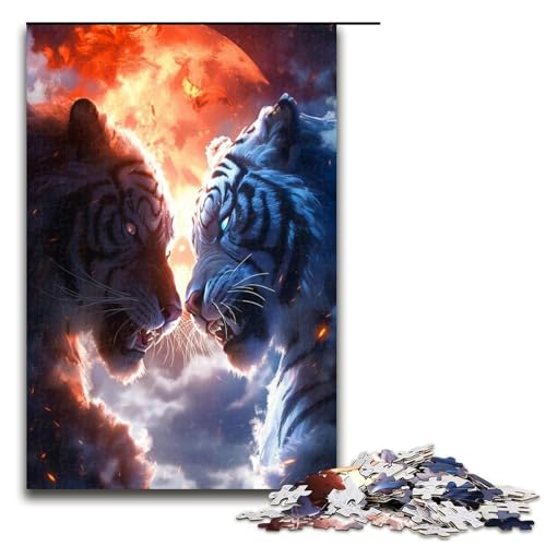 Puzzle für Erwachsene Tiger War 1000 Teile Holzpuzzle für Kinder ab 12 Jahren anspruchsvolles Spiel 1000 Teile (75 x 50 cm) von mowenbingpeng