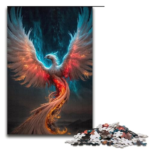 Puzzle für Erwachsene Vogel Phönix 1000 Teile Holzpuzzle für Erwachsene und Kinder ab 12 Jahren 1000 Teile (38 x 26 cm) von mowenbingpeng