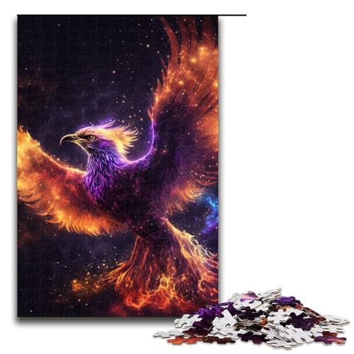 Puzzle für Erwachsene Vogel Phönix 1000 Teile Holzpuzzle für Familienspiele 1000 Teile (75 x 50 cm) von mowenbingpeng