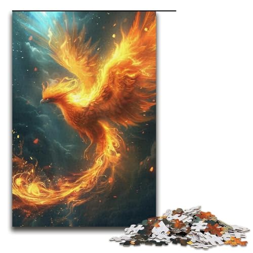 Puzzle für Erwachsene Vogel Phönix 1000 Teile Holzpuzzle für Kinder ab 12 Jahren anspruchsvolles Spiel 1000 Teile (38 x 26 cm) von mowenbingpeng