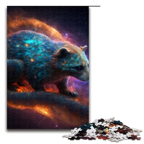 Puzzle für Erwachsene Waschbär 1000 Teile Holzpuzzle für Erwachsene und Kinder ab 12 Jahren 1000 Teile (75 x 50 cm) von mowenbingpeng