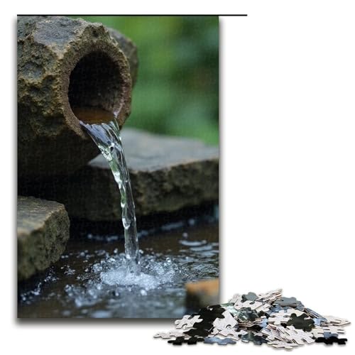 Puzzle für Erwachsene Wasser tropft durch Stein 1000-teiliges Holzpuzzle für Kinder ab 12 Jahren Lernspielzeug 1000 Teile (75 x 50 cm) von mowenbingpeng
