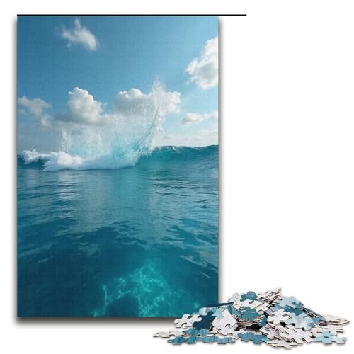 Puzzle für Erwachsene Wasser und Himmel 1000 Teile Holzpuzzle für Erwachsene und Kinder ab 12 Jahren 1000 Teile (38 x 26 cm) von mowenbingpeng