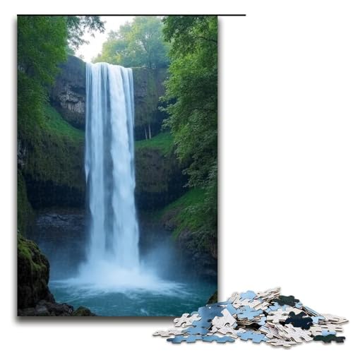 Puzzle für Erwachsene Wasserfall 1000 Teile Holzpuzzle für Kinder ab 12 Jahren Lernspielzeug 1000 Teile (75 x 50 cm) von mowenbingpeng