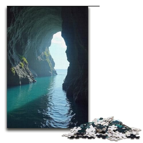 Puzzle für Erwachsene Wasserhöhle 1000 Teile Holzpuzzle für Kinder ab 12 Jahren Heimdekoration 1000 Teile (38 x 26 cm) von mowenbingpeng