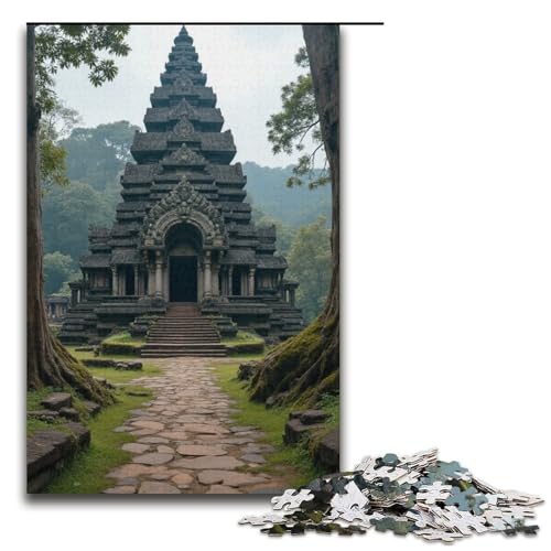 Puzzle für Erwachsene antiker Tempel 1000 Teile Holzpuzzle für Erwachsene und Kinder ab 12 Jahren 1000 Teile (38 x 26 cm) von mowenbingpeng