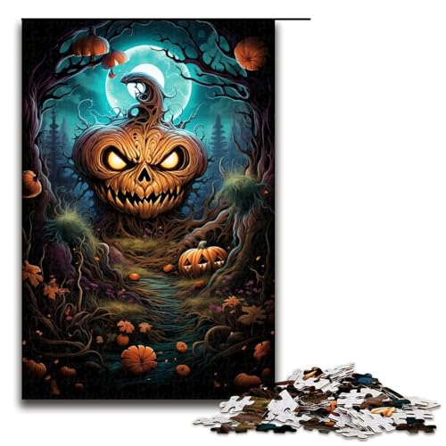 Puzzle für Erwachsene böses Kürbisgemälde 1000 Teile Holzpuzzle für Erwachsene und Kinder ab 12 Jahren 1000 Teile (75 x 50 cm) von mowenbingpeng
