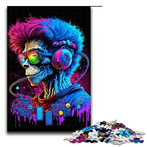 Puzzle für Erwachsene bunter Musiker 1000-teiliges Holzpuzzle für Kinder ab 12 Jahren Lernspielzeug 1000 Teile (75 x 50 cm) von mowenbingpeng