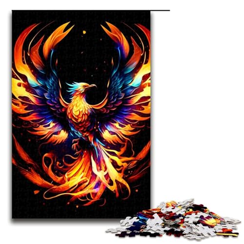 Puzzle für Erwachsene bunter Phönix 1000-teiliges Holzpuzzle für Erwachsene und Kinder ab 12 Jahren 1000 Teile (75 x 50 cm) von mowenbingpeng