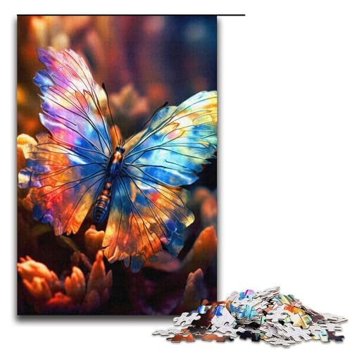 Puzzle für Erwachsene bunter Schmetterling 1000 Teile Papierpuzzle für Erwachsene und Kinder ab 12 Jahren 1000 Teile (38 x 26 cm) von mowenbingpeng