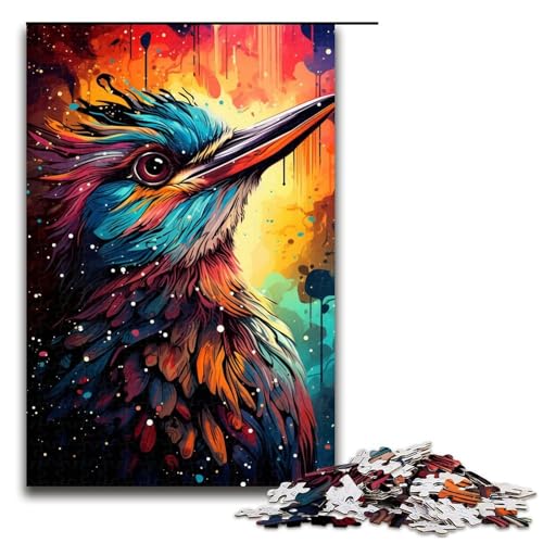 Puzzle für Erwachsene bunter Specht 1000-teiliges Holzpuzzle für Familienspiele 1000 Teile (75 x 50 cm) von mowenbingpeng