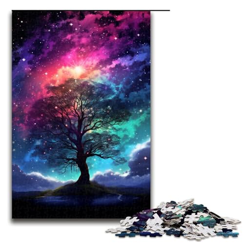Puzzle für Erwachsene bunter Weltenbaum 1000-teiliges Holzpuzzle für Kinder ab 12 Jahren Lernspielzeug 1000 Teile (75 x 50 cm) von mowenbingpeng
