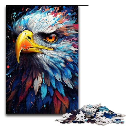 Puzzle für Erwachsene exotischer bunter Adler 1000-teiliges Holzpuzzle für Kinder ab 12 Jahren Lernspielzeug 1000 Teile (75 x 50 cm) von mowenbingpeng