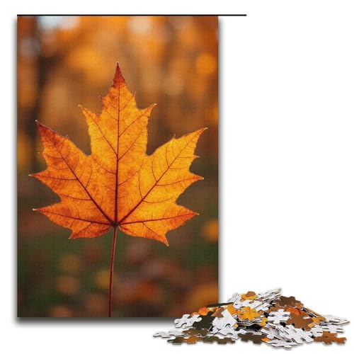 Puzzle für Erwachsene fallende Herbstblätter 1000-teiliges Holzpuzzle für Erwachsene und Kinder ab 12 Jahren 1000 Teile (38 x 26 cm) von mowenbingpeng