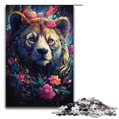 Puzzle für Erwachsene farbenfrohe psychedelische Göttin 1000 Teile Holzpuzzle für Kinder ab 12 Jahren Lernspielzeug 1000 Teile (38 x 26 cm) von mowenbingpeng