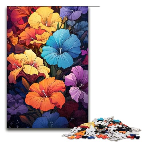 Puzzle für Erwachsene farbenfrohe psychedelische Nachtkerzen 1000-teiliges Holzpuzzle für Familienspiele 1000 Teile (75 x 50 cm) von mowenbingpeng