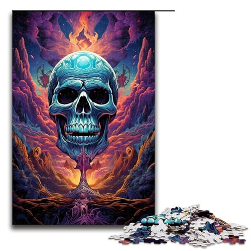 Puzzle für Erwachsene farbenfroher Psychedelischer Höllendämon 1000-teiliges Holzpuzzle für Kinder ab 12 Jahren Lernspielzeug 1000 Teile (75 x 50 cm) von mowenbingpeng