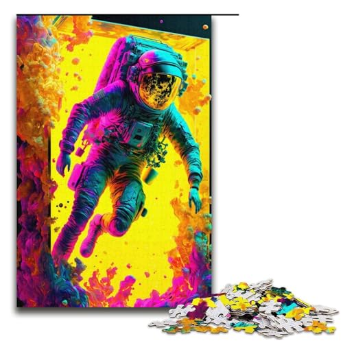 Puzzle für Erwachsene farbenfrohes Astronauten-Papierpuzzle mit 1000 Teilen für Kinder ab 12 Jahren Lernspielzeug 1000 Teile (38 x 26 cm) von mowenbingpeng
