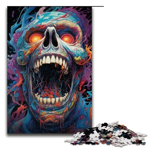Puzzle für Erwachsene farbenfrohes Kunstmonster 1000 Teile Holzpuzzle für Kinder ab 12 Jahren Heimdekoration 1000 Teile (75 x 50 cm) von mowenbingpeng
