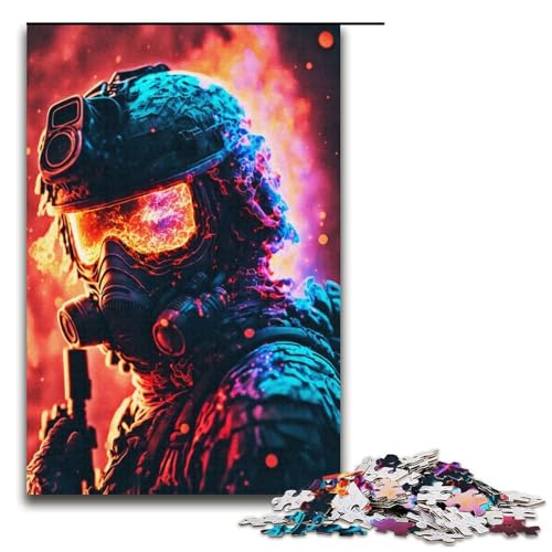 Puzzle für Erwachsene farbenfrohes Militär-Papierpuzzle mit 1000 Teilen für Familienspiele 1000 Teile (38 x 26 cm) von mowenbingpeng
