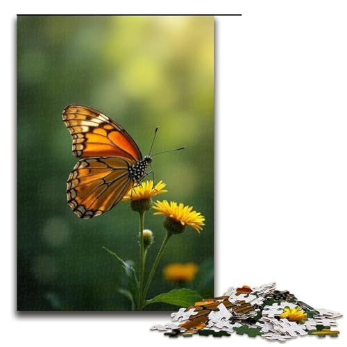 Puzzle für Erwachsene flatternder Schmetterling 1000 Teile Holzpuzzle für Erwachsene und Kinder ab 12 Jahren Lernspielzeug 1000 Teile (75 x 50 cm) von mowenbingpeng