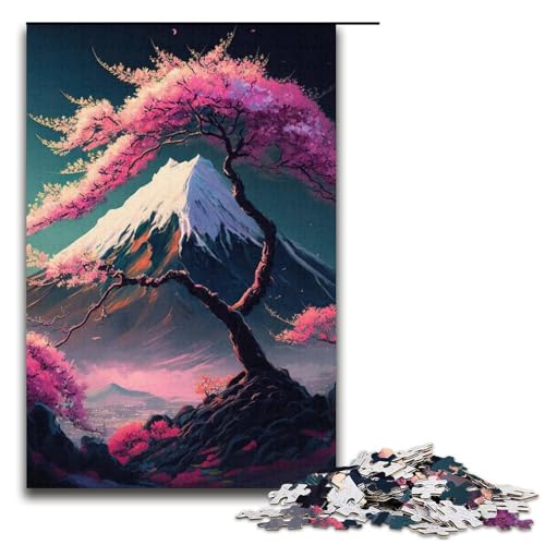 Puzzle für Erwachsene japanische Kirschblüten 1000-teiliges Papierpuzzle für Erwachsene und Kinder ab 12 Jahren 1000 Teile (38 x 26 cm) von mowenbingpeng