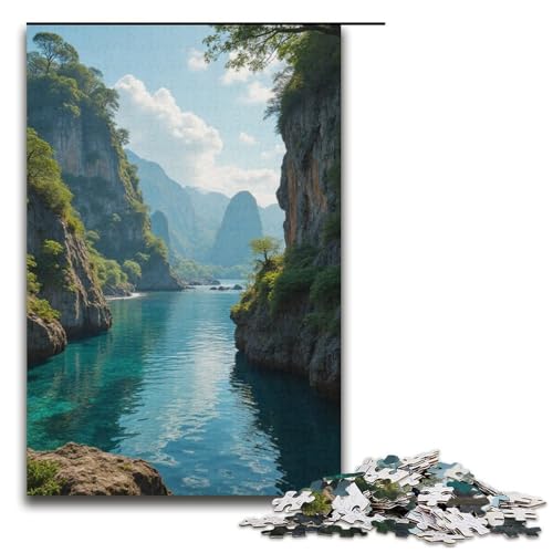 Puzzle für Erwachsene jenseitige Landschaft 1000 Teile Holzpuzzle für Kinder ab 12 Jahren anspruchsvolles Spiel 1000 Teile (38 x 26 cm) von mowenbingpeng