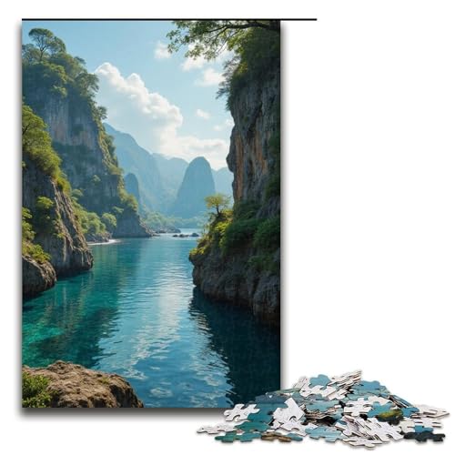 Puzzle für Erwachsene jenseitige Landschaft 1000-teiliges Holzpuzzle für Erwachsene und Kinder ab 12 Jahren 1000 Teile (75 x 50 cm) von mowenbingpeng