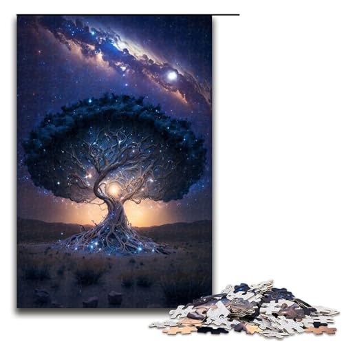 Puzzle für Erwachsene kosmischer Lebensbaum 1000 Teile Holzpuzzle für Erwachsene und Kinder ab 12 Jahren Lernspielzeug 1000 Teile (75 x 50 cm) von mowenbingpeng
