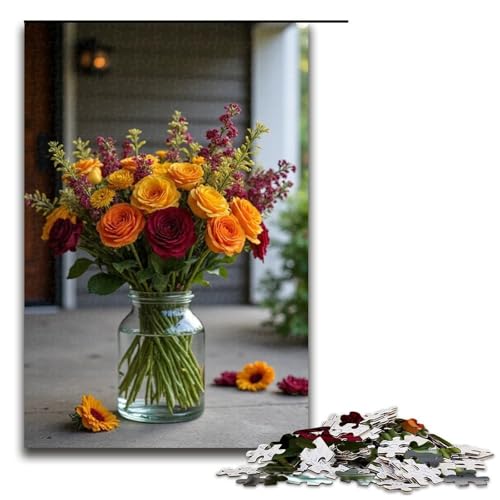 Puzzle für Erwachsene mit 1000 Teilen. Glyzinienblüten hängen von der Pergola herab. Lustiges Familienpuzzle mit passendem Poster und Quizblatt. 1000 Teile (75 x 50 cm) von mowenbingpeng