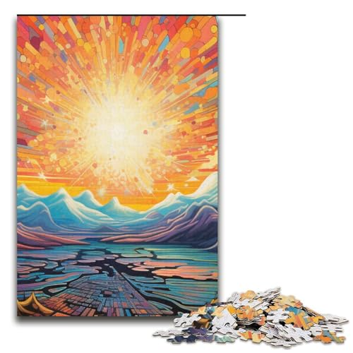Puzzle für Erwachsene psychedelische Landschaft 1000-teiliges Papierpuzzle für Erwachsene und Kinder ab 12 Jahren 1000 Teile (38 x 26 cm) von mowenbingpeng