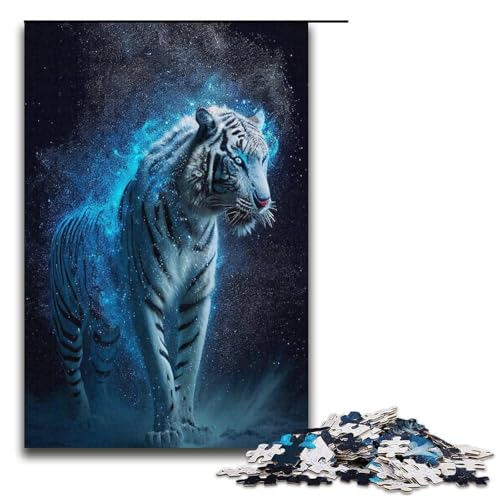 Puzzle für Erwachsene sibirischer Schneesturmtiger 1000 teiliges Holzpuzzle für Kinder ab 12 Jahren Lernspielzeug 1000 Teile (38 x 26 cm) von mowenbingpeng