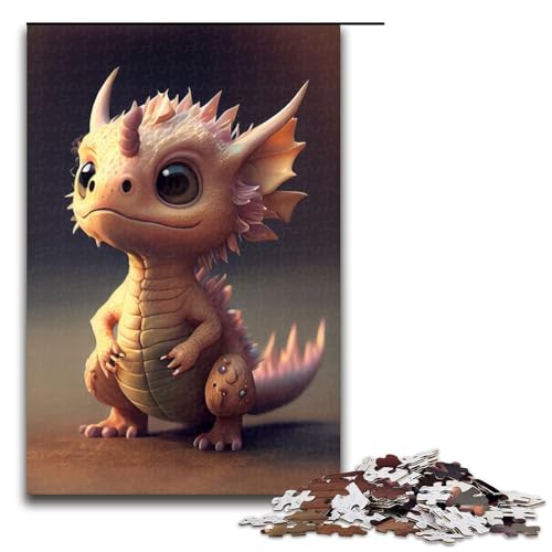Puzzle für Erwachsene süßer Drache 1000 Teile Holzpuzzle für Erwachsene und Kinder ab 12 Jahren 1000 Teile (75 x 50 cm) von mowenbingpeng