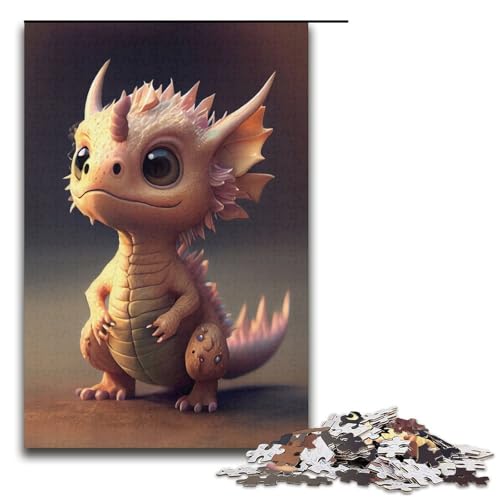 Puzzle für Erwachsene süßer Drache 1000 Teile Papierpuzzle für Erwachsene und Kinder ab 12 Jahren 1000 Teile (38 x 26 cm) von mowenbingpeng
