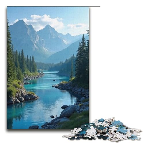 Puzzle für Erwachsene wunderschöne Flüsse und Berge 1000 Teile Holzpuzzle für Erwachsene und Kinder ab 12 Jahren 1000 Teile (38 x 26 cm) von mowenbingpeng