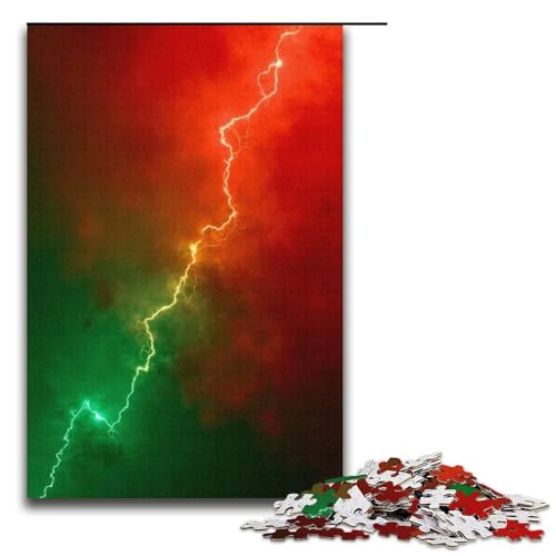 Puzzle in leuchtendem Rot und Grün 1000 Teile Holzpuzzle für Erwachsene und Kinder ab 12 Jahren Familienspaß-Puzzle 1000 Teile (38 x 26 cm) von mowenbingpeng
