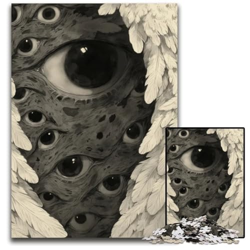Puzzle mit 1000 Teilen für Erwachsene Eyes of The Unknown Holzpuzzle für Erwachsene anspruchsvolles Denkspiel für Teenager Spaß für den Familienspieleabend 1000 Teile (75 x 50 cm) von mowenbingpeng