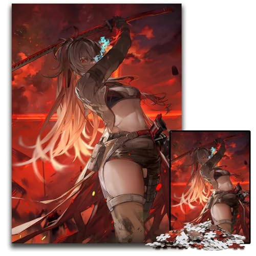 Puzzle mit 1000 Teilen für Erwachsene Punishing Gray Raven Holzpuzzle für Erwachsene anspruchsvolles Denkspiel für Teenager Spaß für den Familienspielabend 1000 Teile (75 x 50 cm) von mowenbingpeng